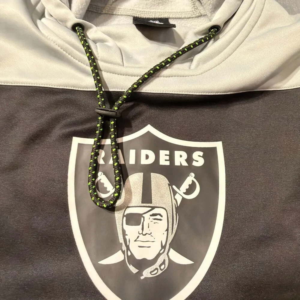 NWT Las Vegas Raiders New Era NFL Combine Hoodie Mens Medium Black Gray Pullover